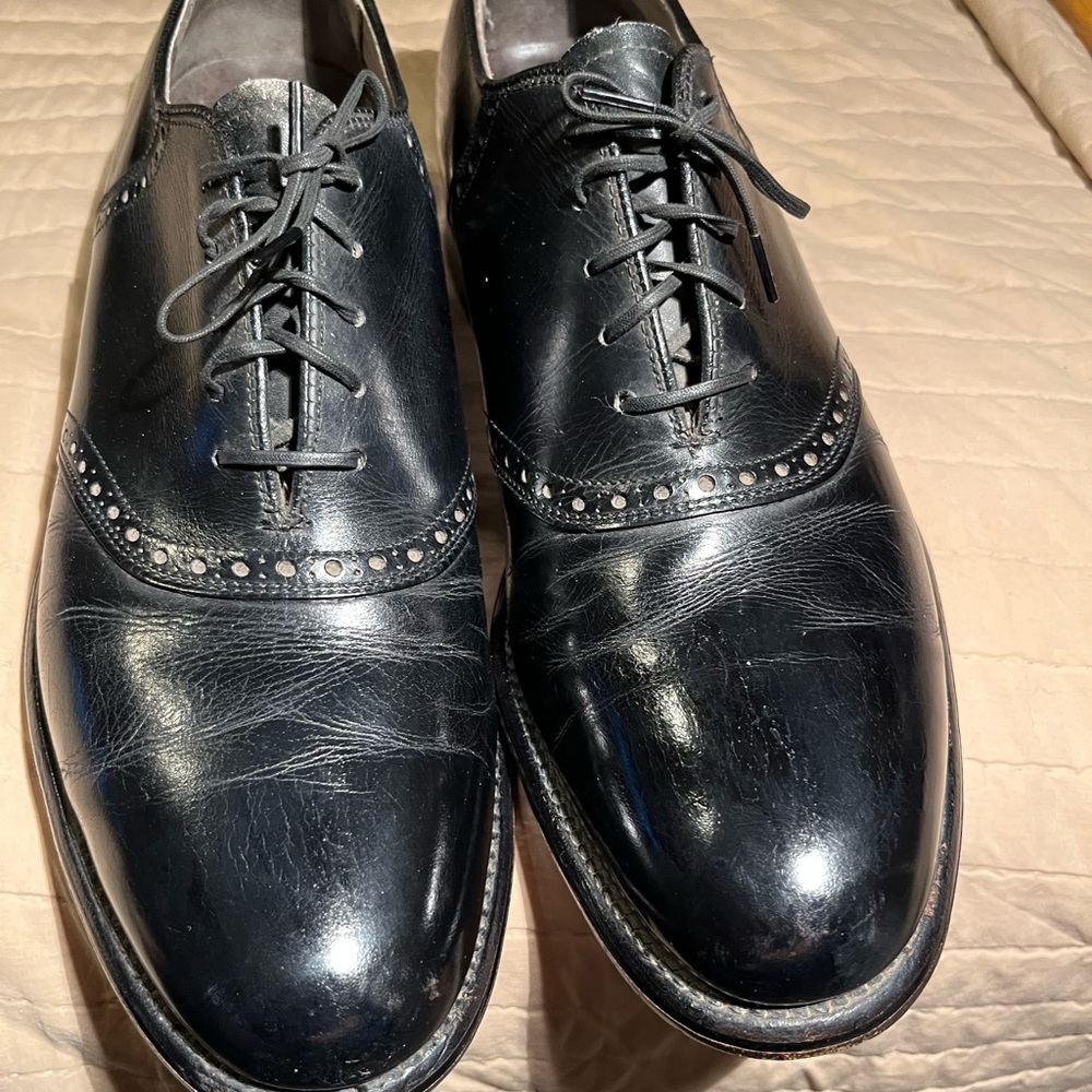 Excellent classic saddle Oxford, Cole Haan, genuine leather, bench made, 9.5M